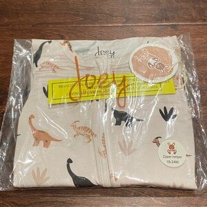 Monkeeroos Bamboo Dinosaur Print Zipper Romper 18-24m NWT